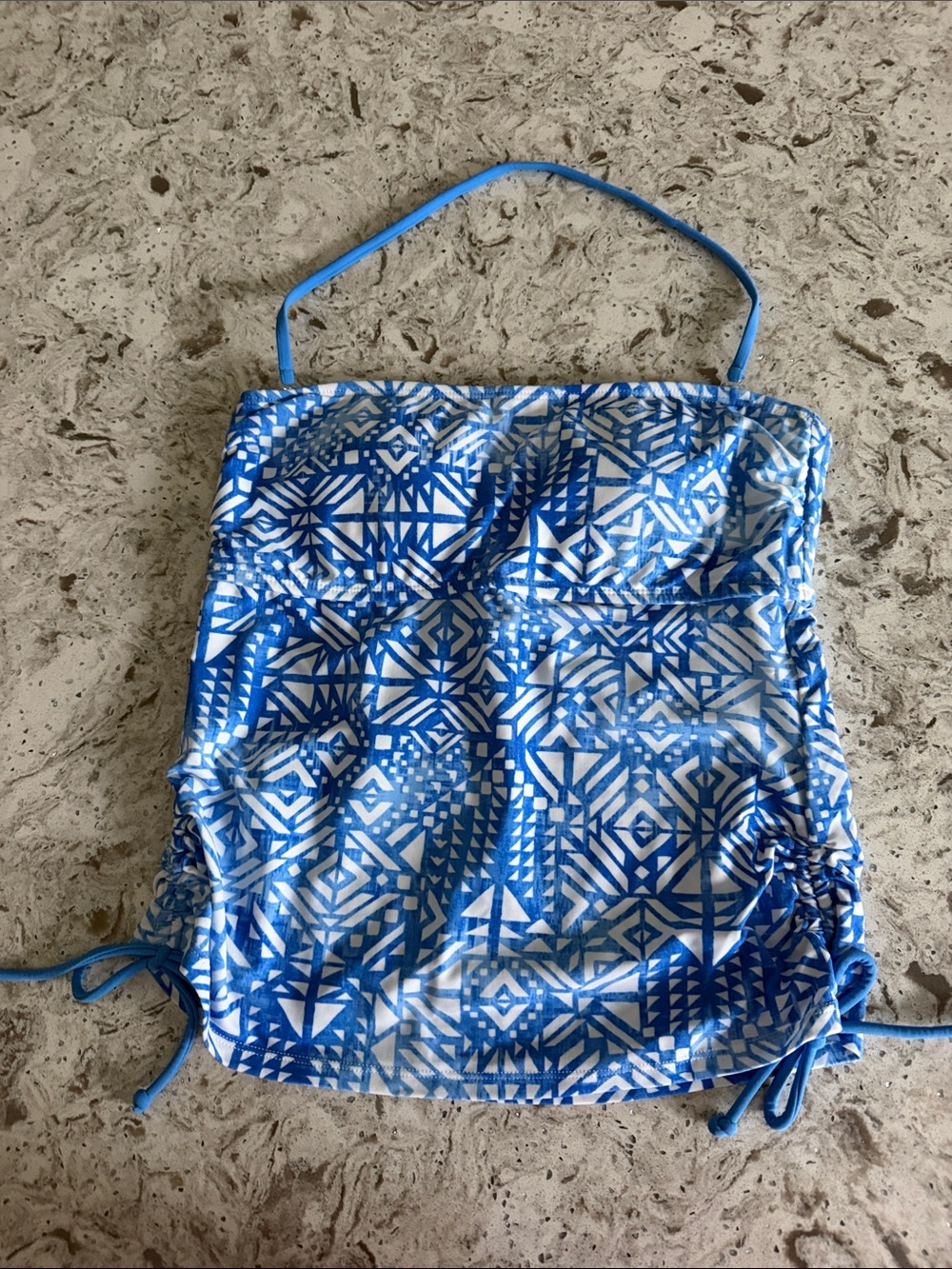 Arizona Blue & White Geometric Tankini Top